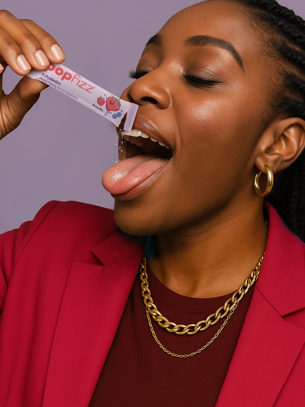 Step 1 — tear the stick and pour it on your tongue